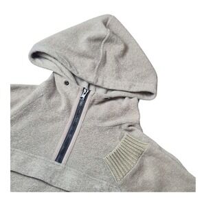 VTG Pepe Jeans London Hoodie Flamer Gray Fleece Y2K 1/4 Zip Kangaroo Men's M